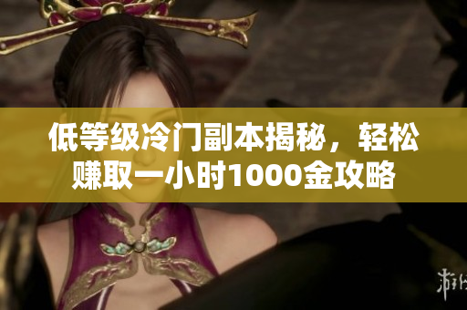 低等级冷门副本揭秘，轻松赚取一小时1000金攻略