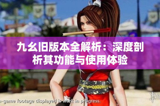 九幺旧版本全解析：深度剖析其功能与使用体验
